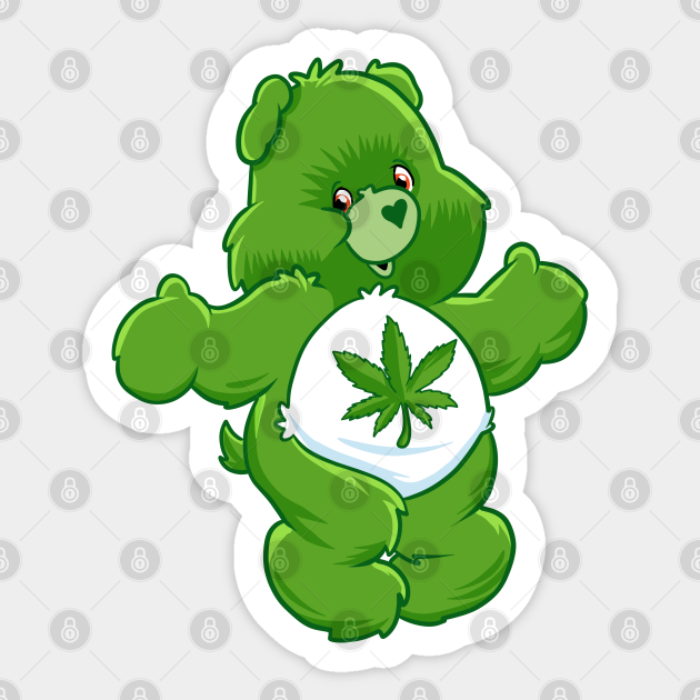 Weed bears Care Bears Sticker TeePublic